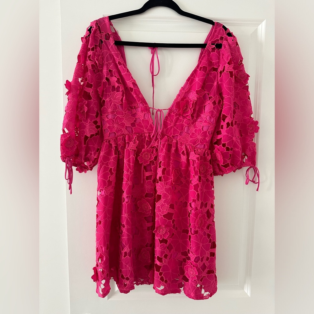 Pink floral dress